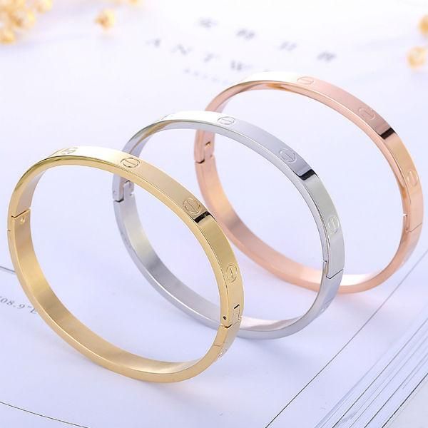 2Pcs Set Best Qualtiy Stainless Steel Cuff Bracelet And Ring For GIRL And Women