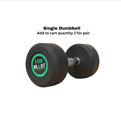 Beast Fitness Rubber Coated Exercise Dumbbel 5kg