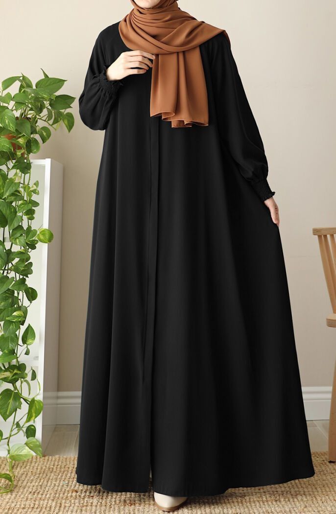 Zipper Abaya only abaya Georgette Abaya for Girls women Modest Abaya Islamic Dress